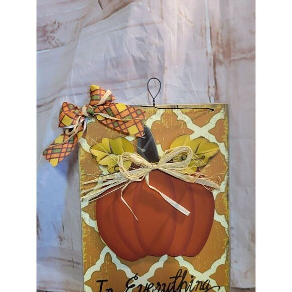 Pumpkin in everything give thanks Thanksgiving wall sign decor - Picture 2 of 4